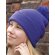 Gorro de lana con logotipo tejido doble grosor 100% poliacrílico 340 g/m² Morado detalle 3