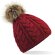 Fur Pom Pom Cable Beanie personalizado rojo