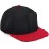 Gorra snapback promocional retro 6 paneles visera plana 100% poliéster Negro/rojo