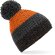 Gorros de lana publicitarios 100% poliacrílico tacto suave pompón de lujo Naranja/gris grafito/negro