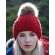 Gorros de lana unisex con pompón extraíble y fácil lavado Rojo clasico detalle 3