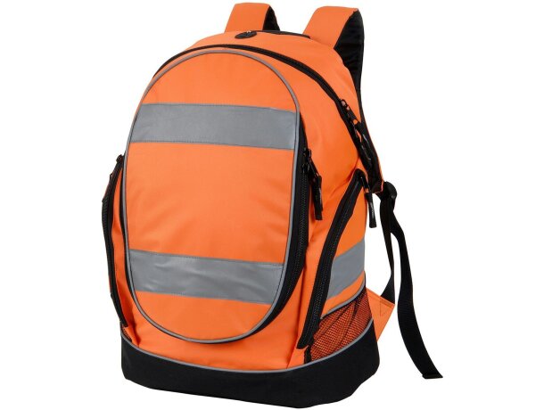 Mochila infantil con logo de nylon alta visibilidad cómoda y ligera barata naranja