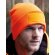 Gorro de lana publicitario grueso 340 g/m² 100% polacrílico tacto suave Naranja fluor detalle 3