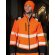 Chaquetas alta visibilidad impermeables poliéster 310 g/m2 Naranja fluorescente/negro detalle 1