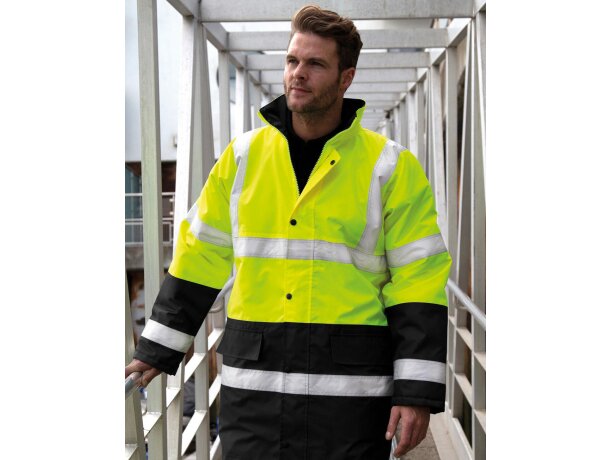 Chaquetas alta visibilidad core motorway 2-tone poliéster 160 g/m2 Amarillo fluorescente/negro detalle 2