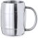 Taza vintage original Solara de acero inox 450ml con asa en forma de barril Plateado