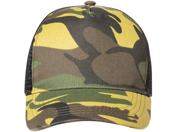 Gorras trucker para empresas Pamper RPET 5 paneles cierre ajustable camuflaje sostenible detalle 5