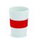 Vaso Nelo taza de cerámica con banda de silicona grabada rojo