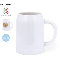 Taza personalizada Heim de cerámica blanca 700ml con cómoda asa