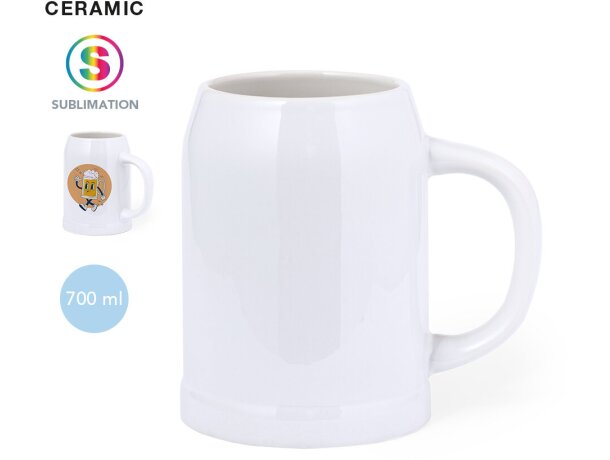 Taza personalizada Heim de cerámica blanca 700ml con cómoda asa detalle 1