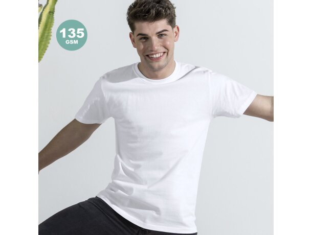 Camiseta Hecom blanca 135 gr adulto