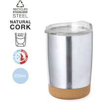 Vasos térmicos Sarski de acero reciclado 350ml con base de corcho natural