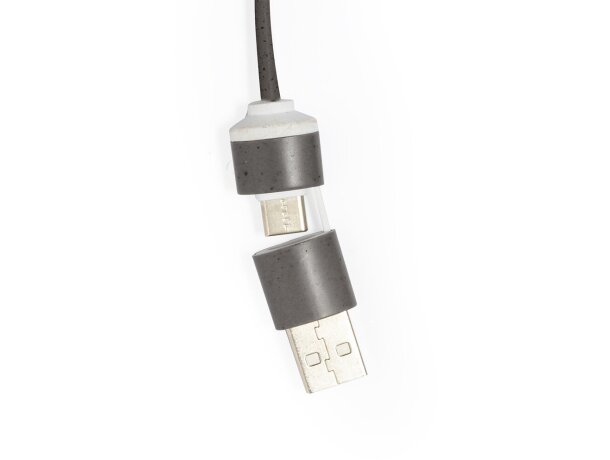 Hub USB con Nylox fibra de café 2.0 dual USB/Tipo C 3 puertos sostenibles detalle 4