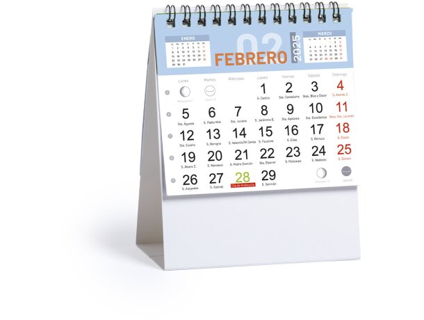 Calendario Ener 2025 sobremesa estándar base personalizable 2024 detalle 2