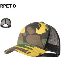 Gorras trucker para empresas Pamper RPET 5 paneles cierre ajustable camuflaje sostenible