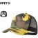 Gorras trucker para empresas Pamper RPET 5 paneles cierre ajustable camuflaje sostenible detalle 1