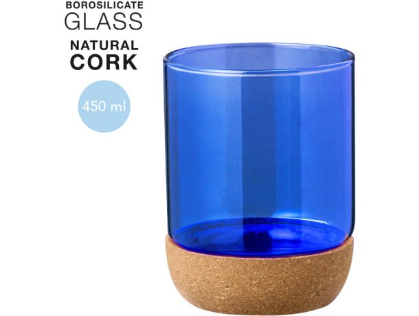 Vasos de cristal Bixlo de borosilicato 450ml con corcho y colores únicos detalle 1