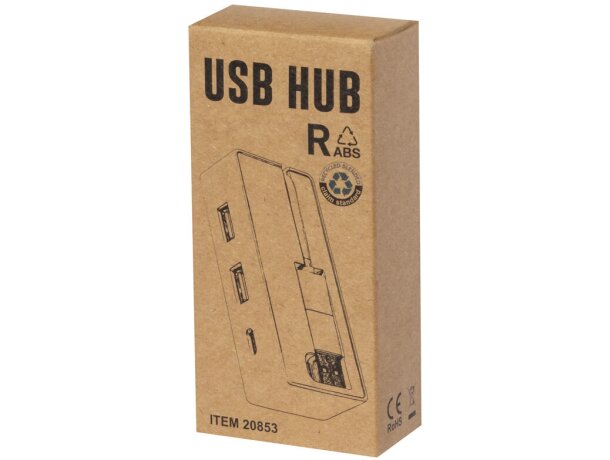 Hub usb con 3 puertos de plástico reciclado detalle 6