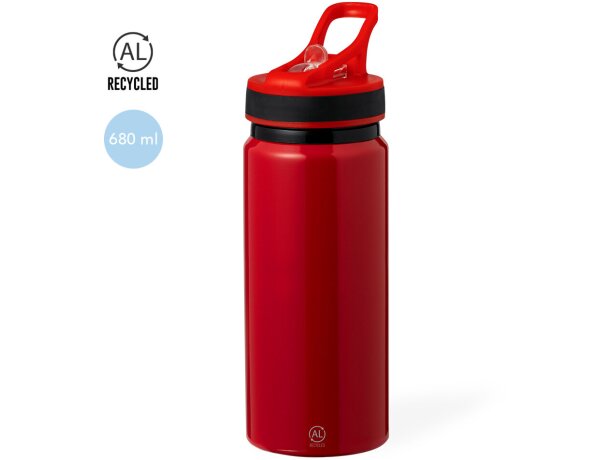 Botellas de aluminio Nolde reciclado 680ml con pajita y asa detalle 1