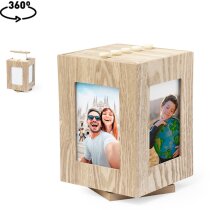 Marcos de fotos Vesper cubo madera natural base giratoria 360º