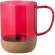 Tazas de cristal Saryne de borosilicato con corcho y capacidad de 450ml Rojo