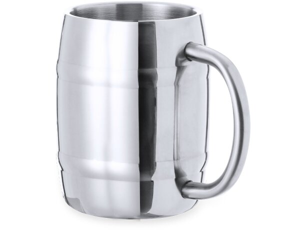 Taza vintage original Solara de acero inox 450ml con asa en forma de barril detalle 3