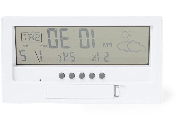 Estación meteorológica para publicidad Roamer bambú sensor temperatura humedad calendario alarma detalle 4