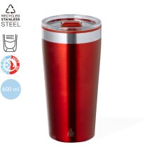 Vasos térmicos de acero reciclado Dione con doble pared y 600ml