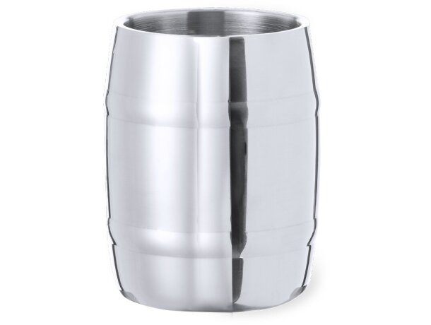 Taza vintage original Solara de acero inox 450ml con asa en forma de barril detalle 4