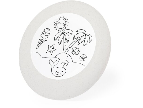 Frisbees personalizables Ashen con ceras para colorear y bolsa reciclada detalle 3