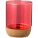 Vasos de cristal Bixlo de borosilicato 450ml con corcho y colores únicos Rojo