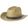 Sombrero de paja trenzado verde natural Leone detalle 2