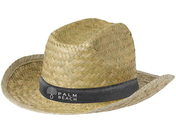 Sombrero de paja trenzado verde natural Leone detalle 2