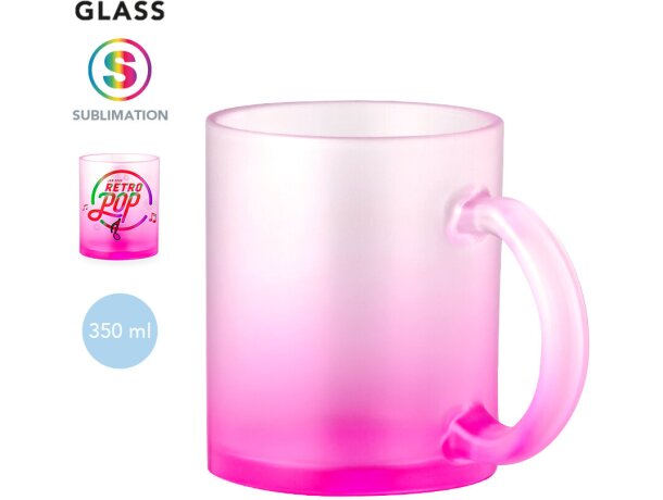 Tazas de cristal personalizadas Osaka 350ml borosilicato mate translúcido detalle 1