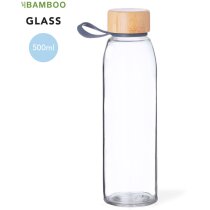 Botellas de cristal con tapón de bambú Toniox 500ml y asa de silicona