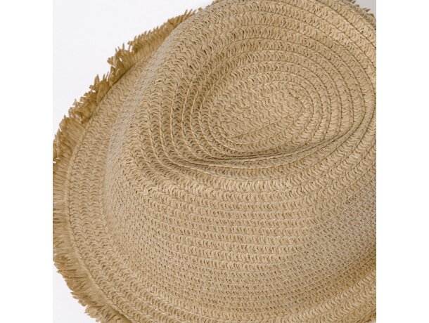 Sombrero de paja de papel con flecos Harmon detalle 3