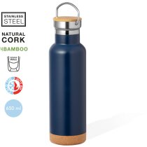 Botellas de acero inoxidable Dixont con tapón de bambú y base de corcho 650ml