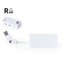 Hub USB con puerto tipo c Nofler RCS 2.0 en resistente RABS blanco