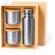 Botellas térmicas Dickinson set bidón 500ml y vasos acero inox bambú detalle 2