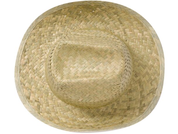 Sombrero de paja trenzado verde natural Leone detalle 3