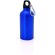 Bidón Mento de aluminio con mosquetón 400 ml personalizado personalizada azul