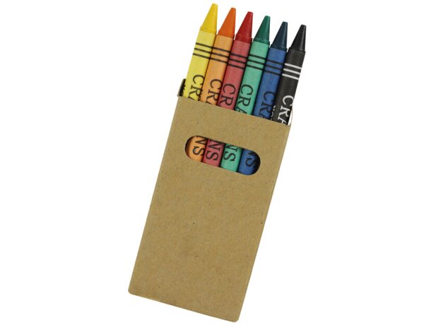 Lápices de colores Estuche KID de 6 ceras ideales para niños creativos detalle 1