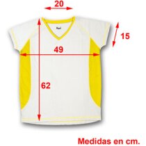 Camisetas publicitarias Arabia mujer 6 col combinados con blanco 4 tallas