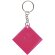 Llavero original en forma de cuadrado pvc Frizy Fucsia