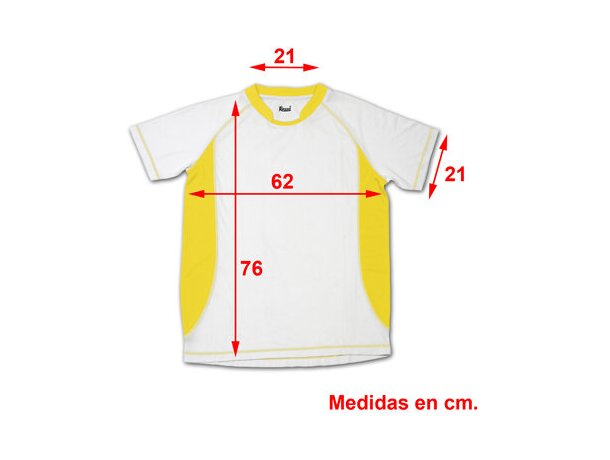 Camisetas de publicidad Arabia técnica adulto 6 colores combinados blanco