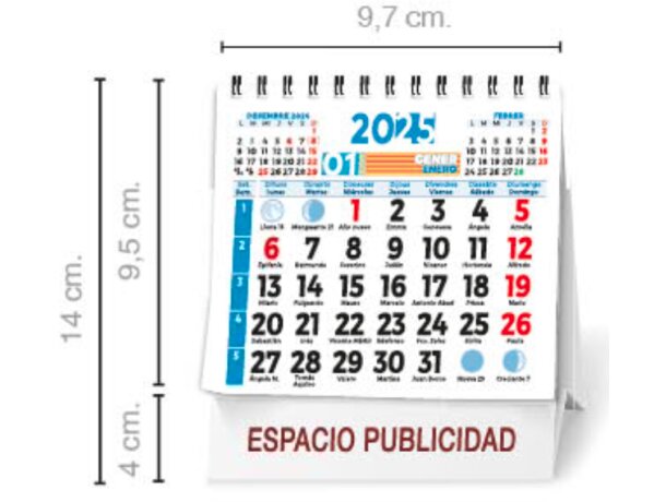 Calendario Personalizado sobremesa pequeño 7 hojas detalle 2