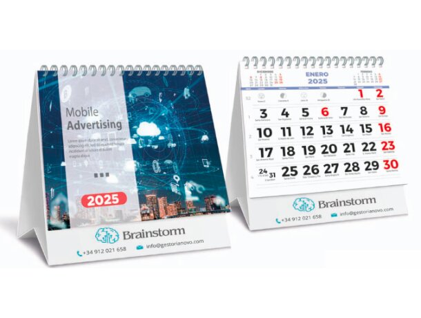 Calendarios sobremesa pequeños a todo color con diseño elegante detalle 1