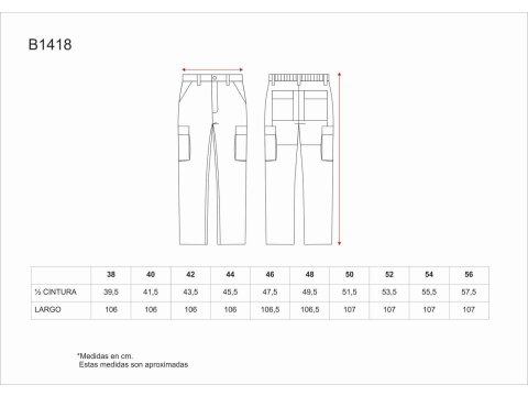 Tabla medidas del producto 81754